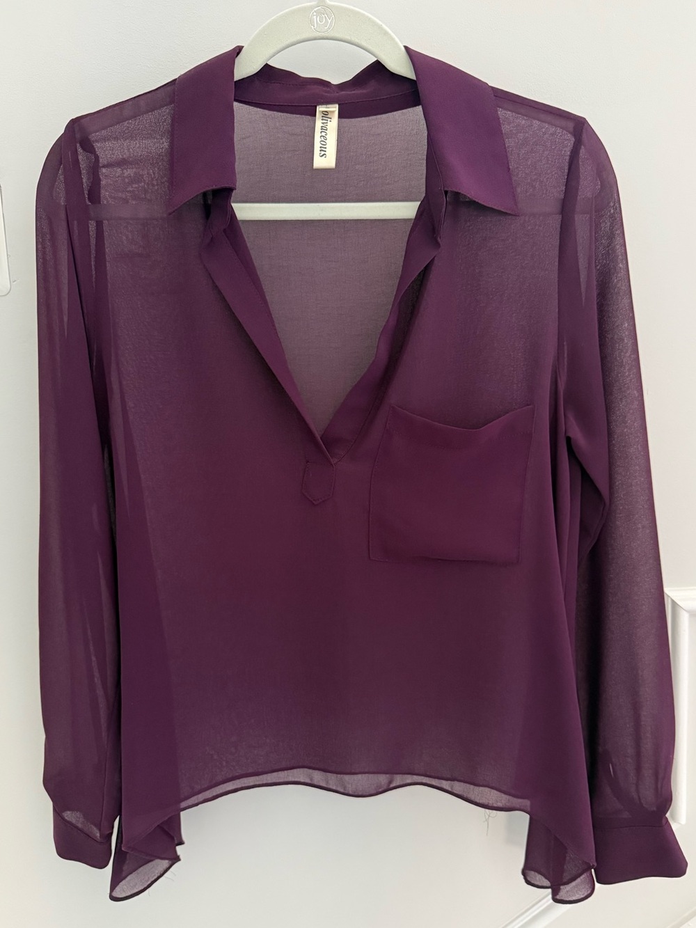 Olivaceous Sheer Georgette Blouse 💜💜💜
